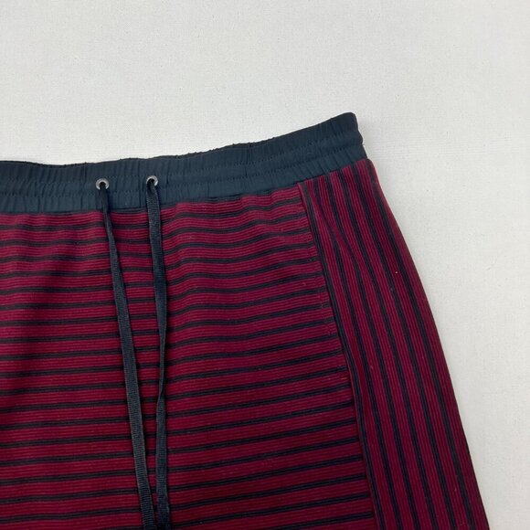 Lou & Grey Women’s Striped Pull On Skirt Wine/Black Drawstring Size Small New - Picture 2 of 9